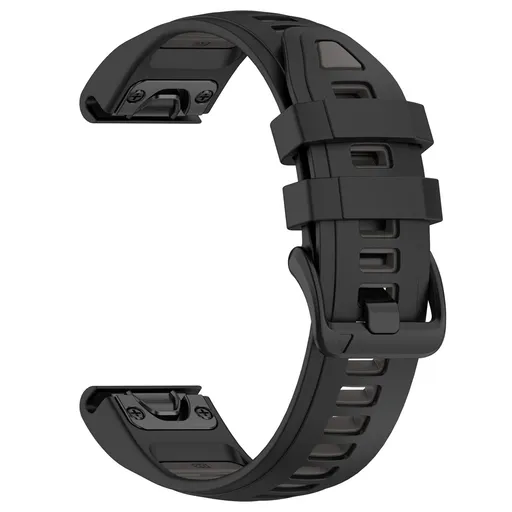 SPORTY QUICK FIT Vymeniteľný silikónový remienok Garmin - šírka 20mm čierny-šedý