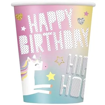 Tégliky jednorožec – unicorn – narodeniny – 8 ks, 270 ml (11179724963)