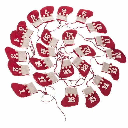 Textilný závesný adventný kalendár, 200 cm