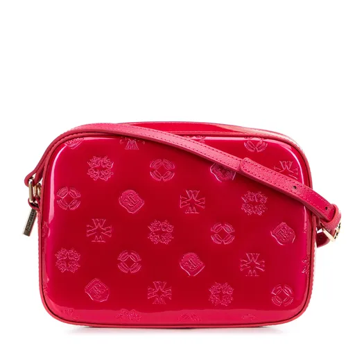 Dámska crossbody z lakovanej kože ružová 29-4E-025-P