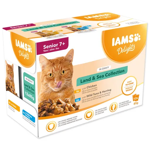 IAMS Advanced Nutrition Senior Land & Sea Collection v omáčke 24 x 85 g