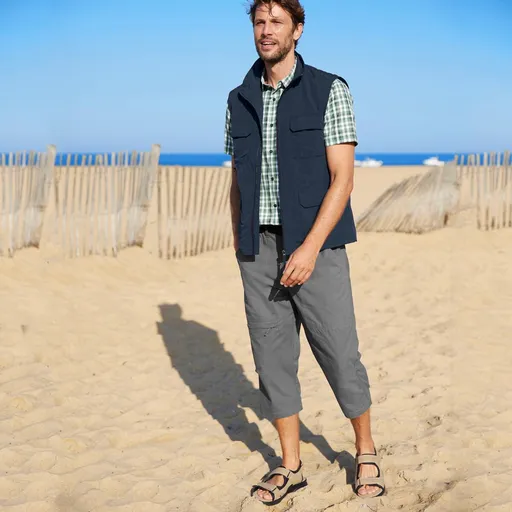 3/4 nohavice s pružným pásom a vreckami a zladeným opaskom