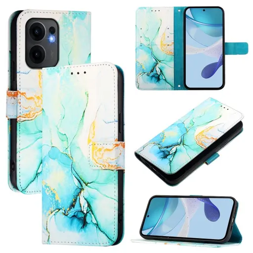 ART MARBLE Peňaženkový kryt pre Oppo Reno13 F 5G / Reno13 FS 5G GREEN