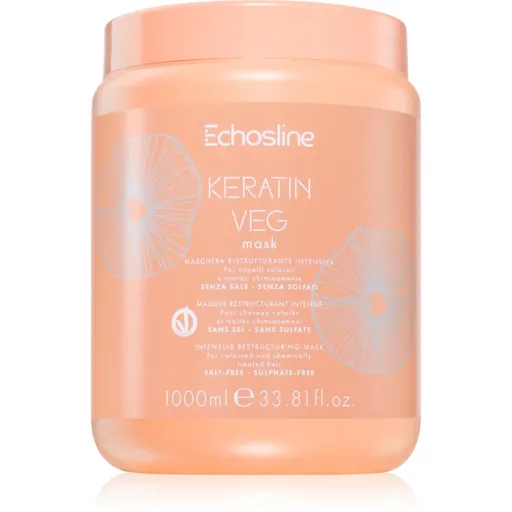 Echosline Keratin veg Mask intenzívna vyživujúca maska na suché a porézne vlasy s aminokyselinami 1000 ml