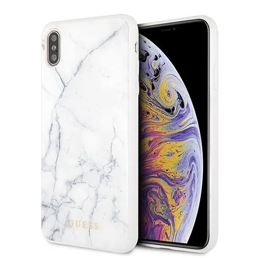GUESS MARBLE (GUHCI65HYMABK) kryt Apple iPhone XS Max biely