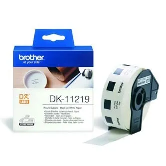 Brother DK-11219, 12mm, papierové štítky okrúhle, 1200 etiket