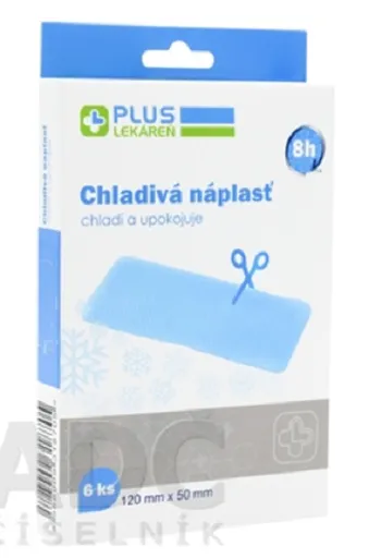 PLUS LEKÁREŇ hydrogélová chladivá náplasť 120 x 50 mm 6 ks