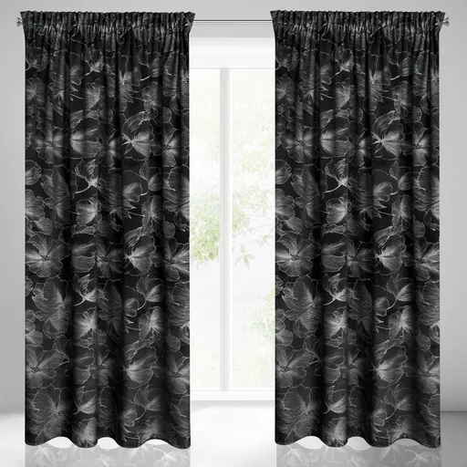 ArtFir Záves STELLA P | čierna/strieborná 140 x 300 cm