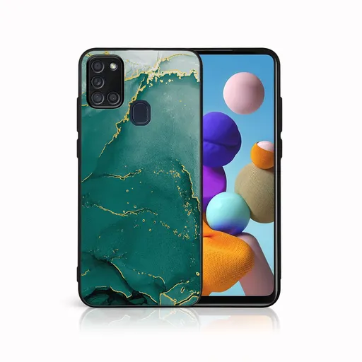 MY ART Ochranný obal pre Samsung Galaxy A21s GREEN MARBLE (145)