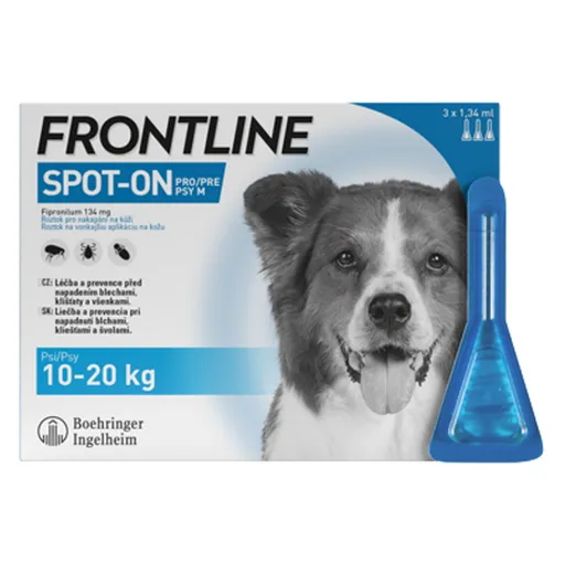 FRONTLINE Spot-On pre psy M (10-20 kg) 1,34 ml 3 pipety