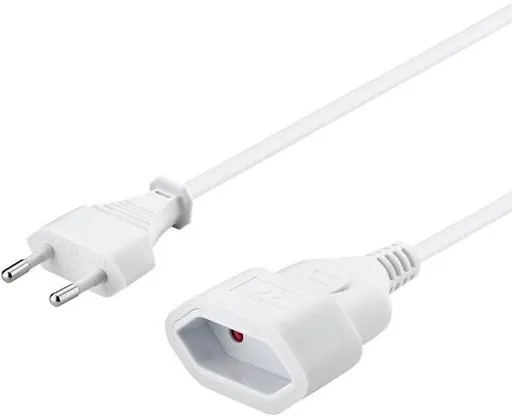 PremiumCord Kábel sieťový predlžovací dvojvidlica 230V 5m biely