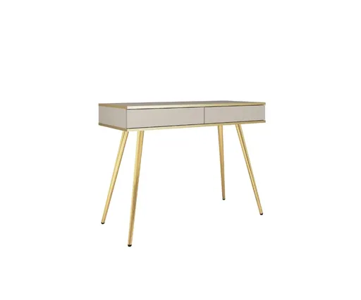 ArtPS Toaletný stolík BIJOU T-102 | béžová / zlaté nohy