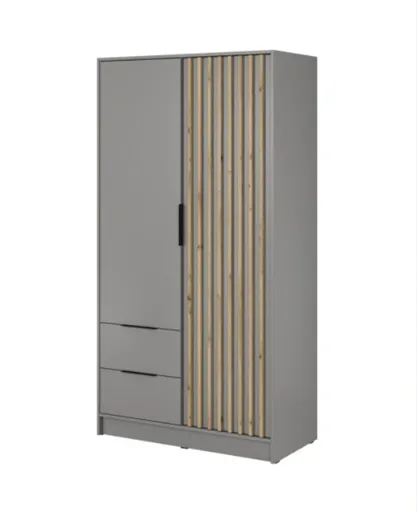 ArtPS Šatníková skriňa KELLY 2D bez zrkadla | sivá