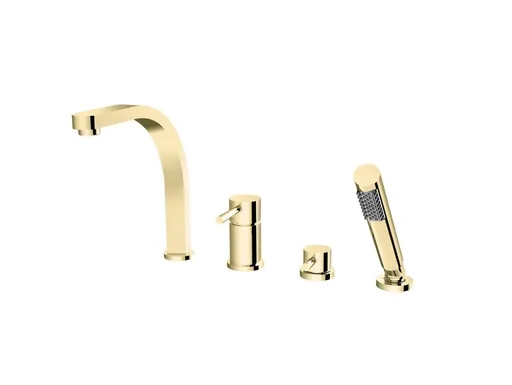 BESCO - 4 - otvorová vaňová batéria DECCO zlatá lesklá s príslušenstvom BABWD4JZ