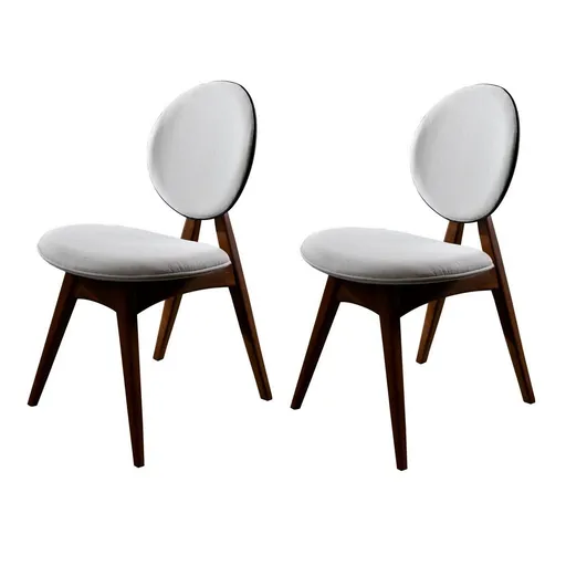 Súprava jedálenských stoličiek Touch Cream and Walnut, 2 ks