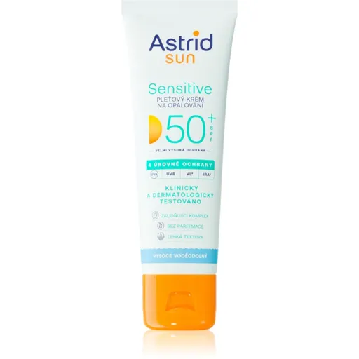 Astrid Sun Sensitive pleťový krém na opaľovanie SPF 50+ vodeodolný 50 ml