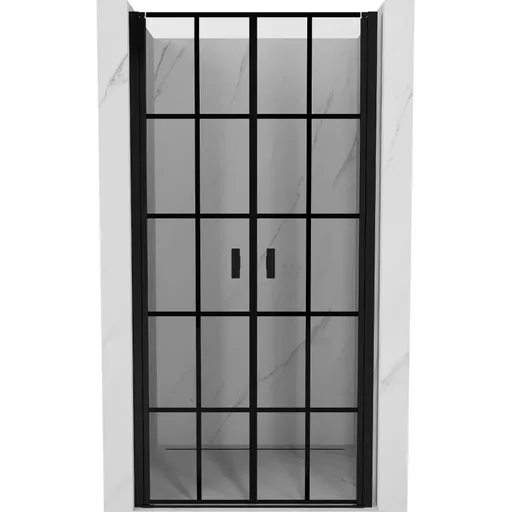 MEXEN - MIST dverná časť (d+d) 95x200 cm 6mm čierna, dekor 8A7-095-000-70-77