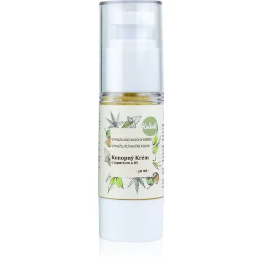 Kvitok Konopný krém s lopúchom a B5 nočný krém pre mastnú pleť 30 ml