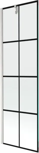 MEXEN/S - Next vaňová zástena FIX 60 x 150, čierna vzor, nikel kartáčovaná 895-060-000-00-77-97