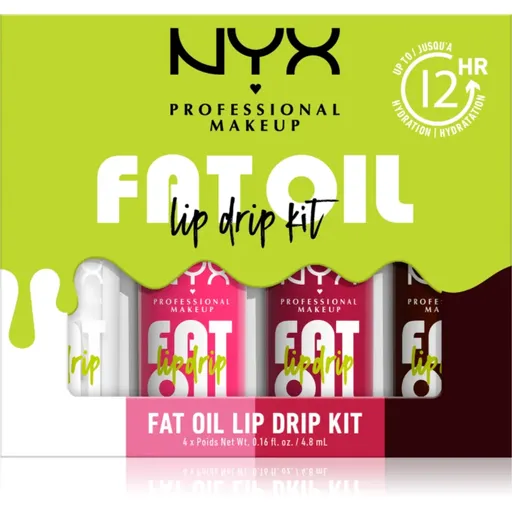 NYX Professional Makeup Fat Oil Lip Drip sada na pery 4x4.8 ml