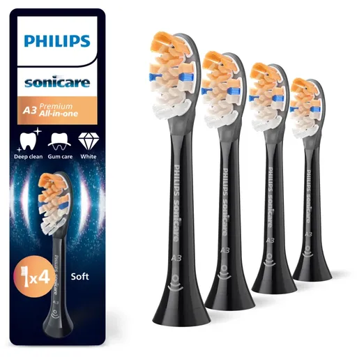 Philips Sonicare Premium All-in-One HX9094/88 náhradné hlavice na zubnú kefku Black 4 ks