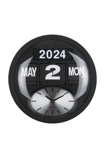 Nástenné hodiny Karlsson Round Flip 32,5 cm