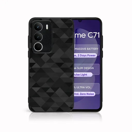 MY ART Ochranný kryt pre Realme C71 BLACK TRIANGLES (232)