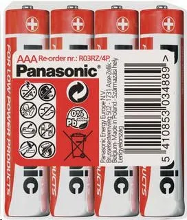 PANASONIC Zinkouhlíkové batérie Red Zinc R03RZ/4P AAA 1, 5V (shrink 4ks)
