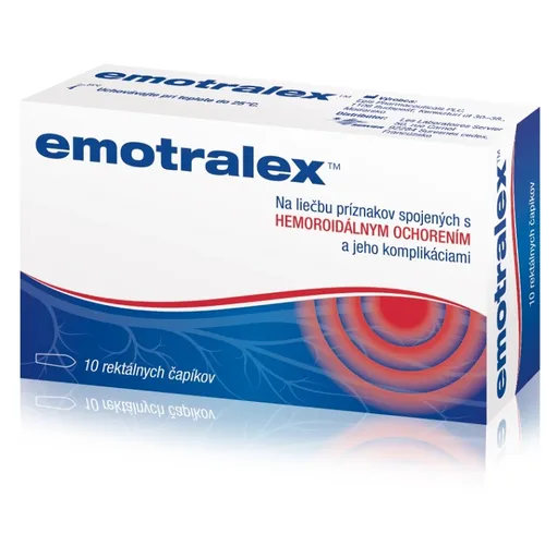 EMOTRALEX Rektálne čapíky na liečbu hemoroidov 10 ks