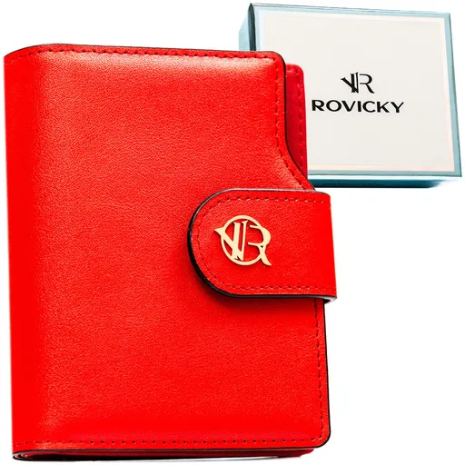 Dámska červená peňaženka z ekologickej kože so zapínaním na patent a zips