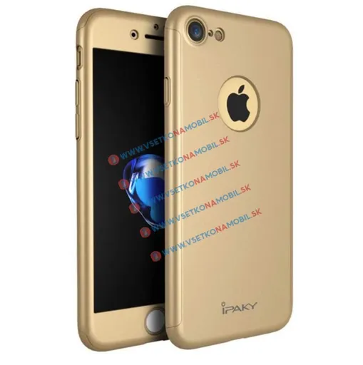 IPAKY 360° Ochranný obal + tvrdené sklo Apple iPhone 7 zlatý