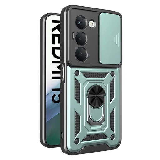 RING CAMERA Kryt s držiakom pre Xiaomi Redmi 15 / Redmi 15 5G zelený