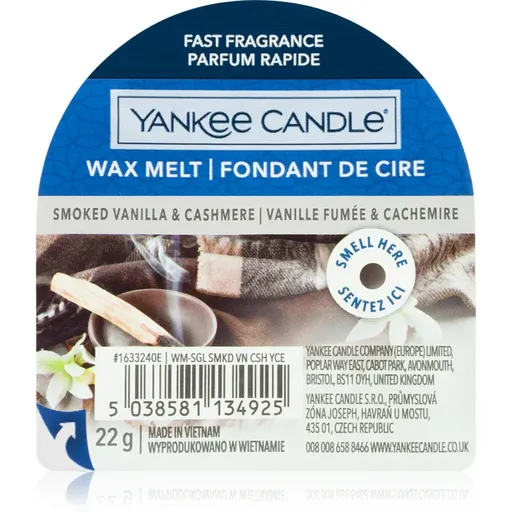 Yankee Candle Smoked Vanilla & Cashmere vosk do aromalampy 22 g