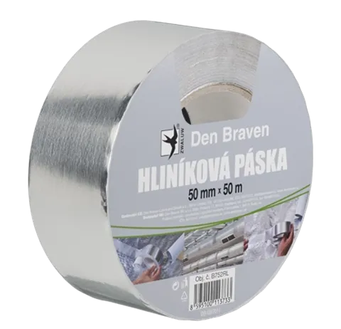 DEN BRAVEN - Hliníková páska strieborná 50mmx50