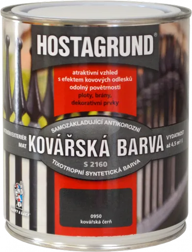 HOSTAGRUND kováčska farba 4 l 0950 - kováčska čierna