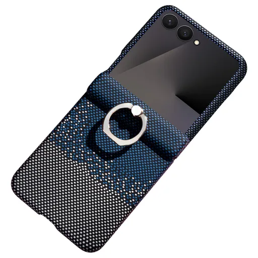 FIBRASKIN Štýlový kryt s držiakom pre Samsung Galaxy Z Flip7 5G modrý