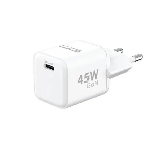WG - Sieťová nabíjačka GaN 1x USB-C, PD PPS 45W, biela