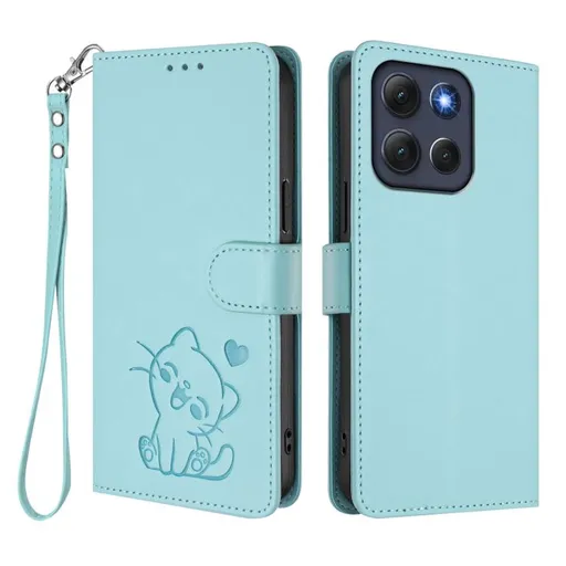 ART CAT Peňaženkový obal s remienkom pre Motorola Moto G86 Power 5G mentolový