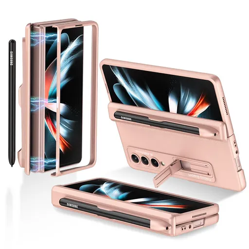 GKK SUPPORT Kryt so stojanom Samsung Galaxy Z Fold4 5G ružovozlatý