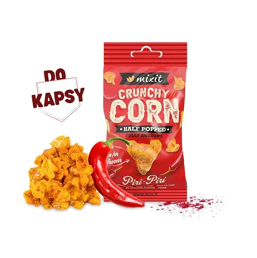 MIXIT Crunchy corn peri peri a kajenské korenie do vrecka 40 g