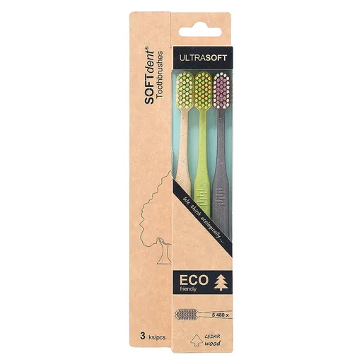 SOFTDENT ECO Zubná kefka ultrasoft 3 ks