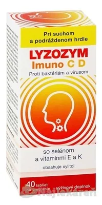 Lyzozym Imuno C D so selénom a vitamínmi E a K 40 žuvacích tabliet