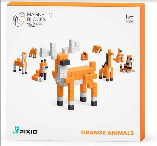 PIXIO Orange Animals magnetická stavebnica