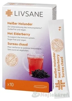 Livsane Horúci nápoj z čiernej bazy vrecúška 10 ks
