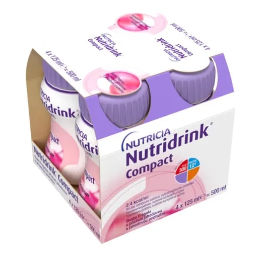 NUTRIDRINK Compact s jahodovou príchuťou 4 x 125 ml