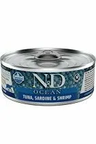 N&D CAT OCEAN Adult Tuniak a sardinky a krevety 70g 1 + 1 Zadarmo