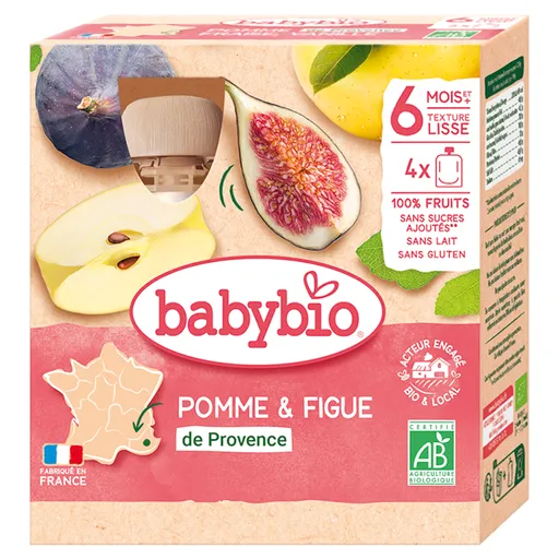BABYBIO Kapsička jablko a figa 6m+ 4 x 90 g