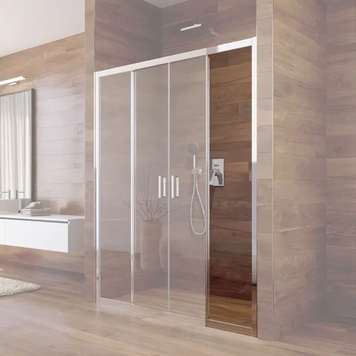 Mereo Pevný diel sklenený s profilom a tesnením pre CK80453K, 150x190 cm, sklo číre, chrom ALU CKND279K4