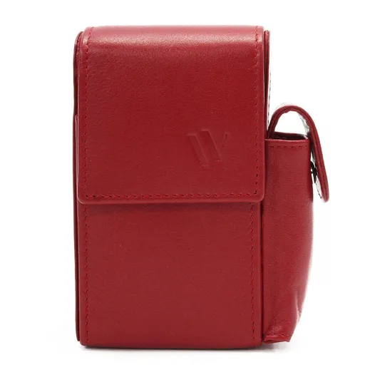 Červené kožené puzdro na cigarety - dlhé 611-0307A-31