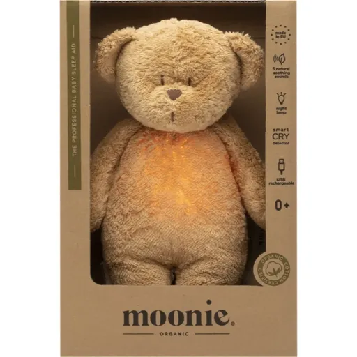 Moonie Bear 2.0 Organic Cappuccino uspávačik s melódiou 1 ks